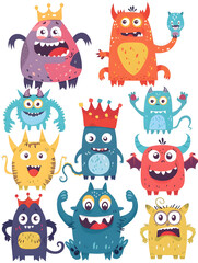 Fototapeta premium Monsters with Various Expressions