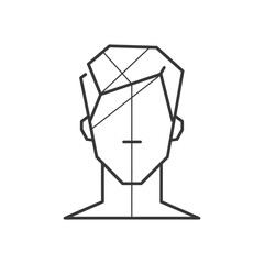 Geometric Line Art Illustration of a Persons Head and Shoulders