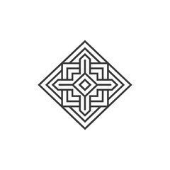 Fototapeta premium Geometric Pattern in Diamond Shape with Interlocking Lines