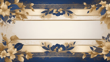 This Elegant Floral Design features a stunning combination of Gold and Navy in the Background