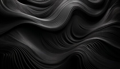 Fototapeta premium Abstract black background with wavy lines, created with Generative Ai Technology