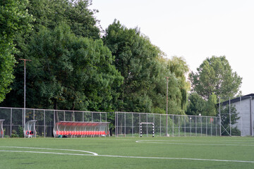 soccer field with a goal