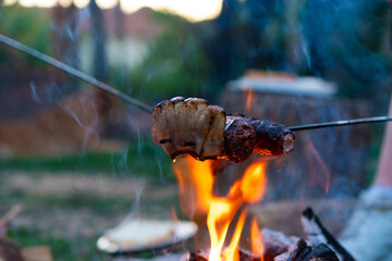 sausages on the grill