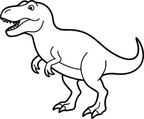 T-Rex Dinosaur Vector Art, High-Quality Line Art Illustration, Black & White, 8K High Resolution, No Background, Silhouette Illustration for CNC, Laser Engraving Design on White Background