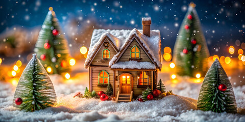 Obraz premium Christmas mini house