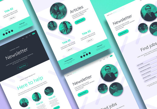 Corporate Email Newsletter with Green Accents