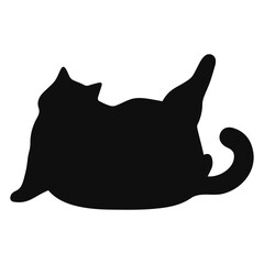 fat Cat black silhouette. Vector 9