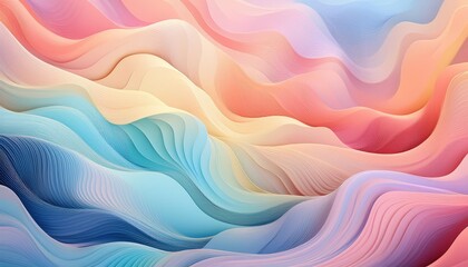 Obraz premium Serene abstract background with soft pastel waves, creating a calming and harmonious effect.