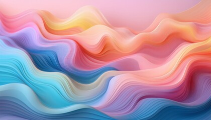 Obraz premium Serene abstract background with soft pastel waves, creating a calming and harmonious effect.