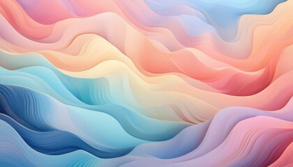 Obraz premium Serene abstract background with soft pastel waves, creating a calming and harmonious effect.