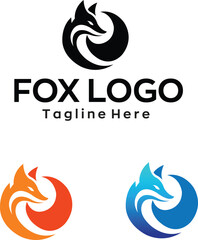 Obraz premium Fox logo fox head design with editable vector file