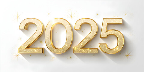 white and gold 2025 text