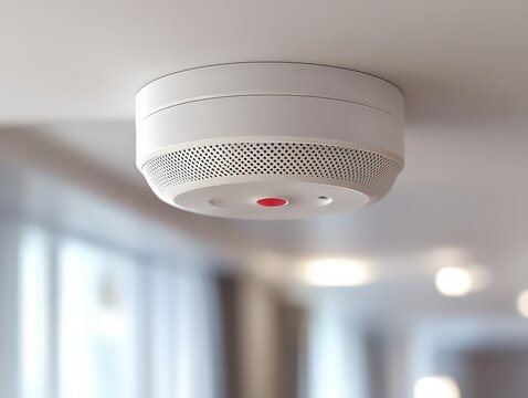 illustration focusing on a smoke detector, with emphasis on its sensor and detection capabilities.