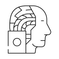 artificial intelligence robot line icon vector. artificial intelligence robot sign. isolated contour symbol black illustration