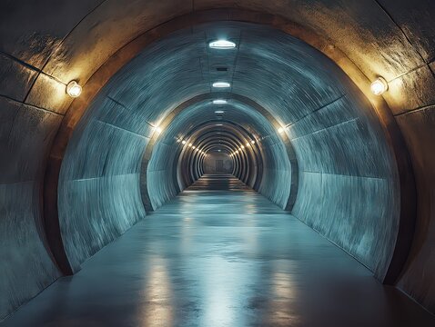  concept showing the radiation shielding materials used in a nuclear shelter, such as lead and concrete.