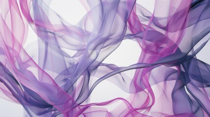 Fototapeta premium Ethereal layers of purple and pink soft fabric create an airy, abstract composition, evoking a sense of elegance and fluidity.