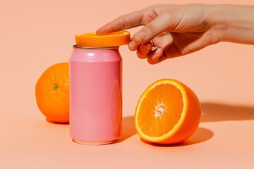 Close-up of fresh orange slices spread out on a white table, creating a bright and refreshing background. Beautiful simple AI generated image in 4K, unique.