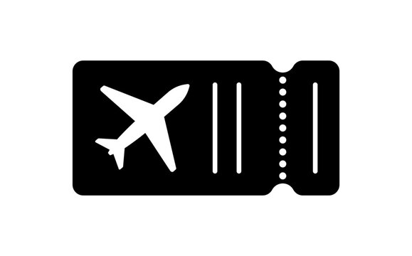 Plane ticket icon, illustration.