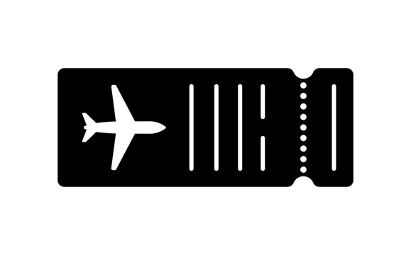 Plane ticket icon, illustration.