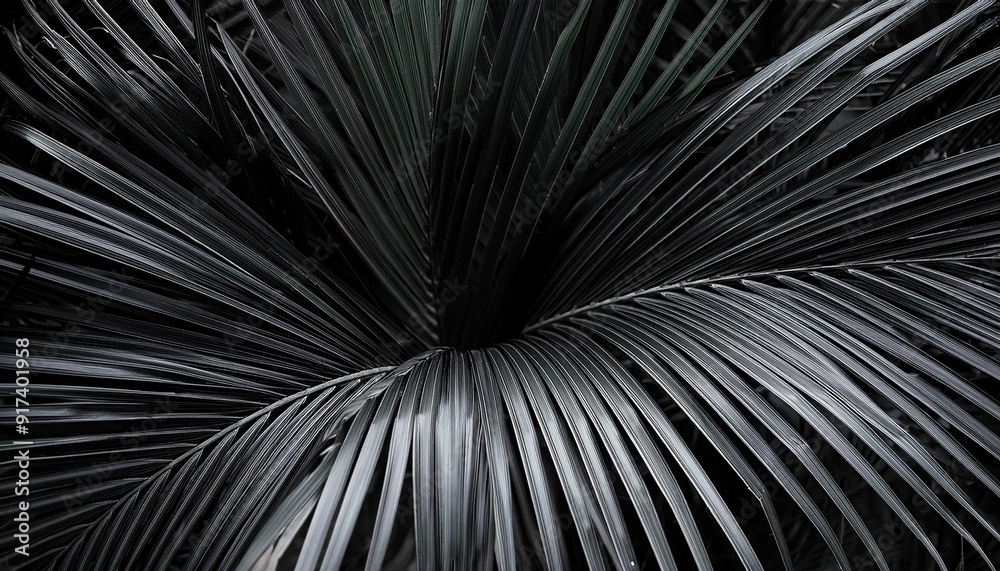 Canvas Prints black palm leaf background bush for decorative