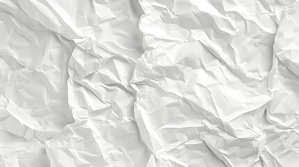White crumpled paper texture, generative, high resolution image suitable for backgrounds and overlays, use as a textured background, space for text
