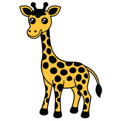 Fototapeta premium giraffe cartoon vector illustration clipart, 