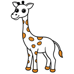 Obraz premium giraffe cartoon vector illustration clipart, 