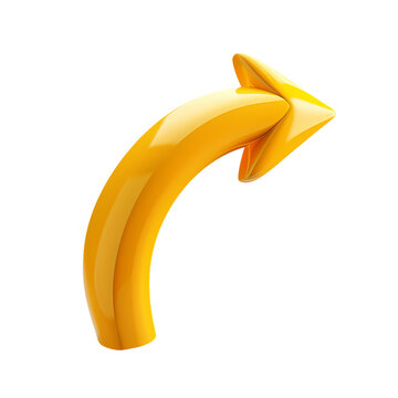 recommend clip art: Yellow curved direction arrow 3d icon clip art