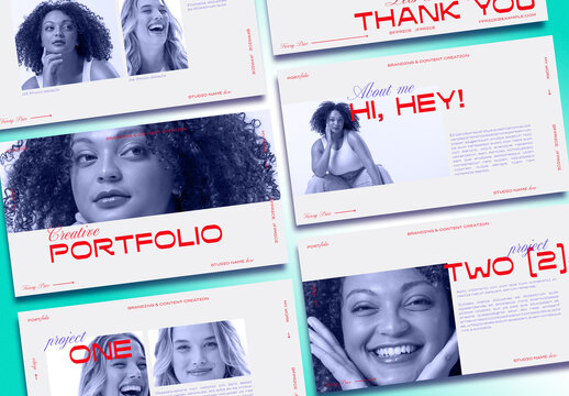 Red & Purple Portfolio with Bold Typography
