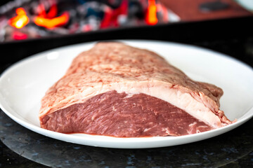 Raw picanha beef special for barbecue and roasts