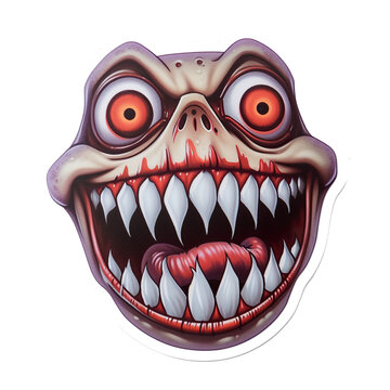 recommend clip art: A monster with red eyes and teeth