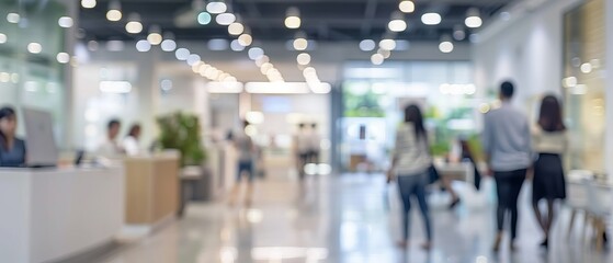 Obraz premium Business office with blurred people casual wear, with blurred bokeh background
