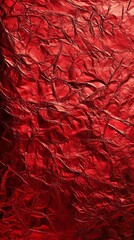 Obraz premium Close-up of crumpled red metallic texture