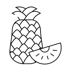 pineapple fruit line icon vector. pineapple fruit sign. isolated contour symbol black illustration