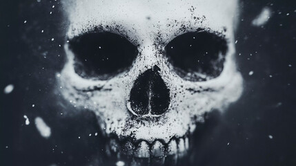 Skull poster art, scary and dramatic, generative artificial intelligence