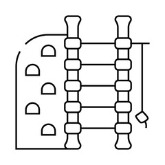 sport furniture for exercising line icon vector. sport furniture for exercising sign. isolated contour symbol black illustration