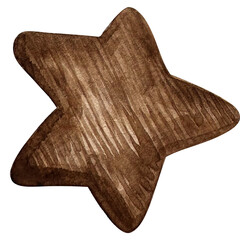 Hand drawing watercolor wooden children’s stars toys illustration. Ecological toys. Use for poster, card, invitation, banner, advertising, marketing, shop, print, textile, design.