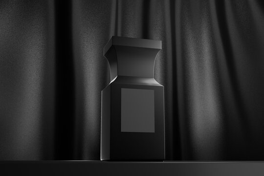 perfume on a stone on a dark background, 3d render