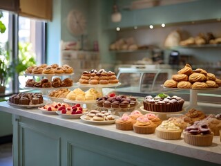 A close up of a cupcake frosted with a swirl of orange icing dusted with powdered sugar and displayed on a wooden tray.