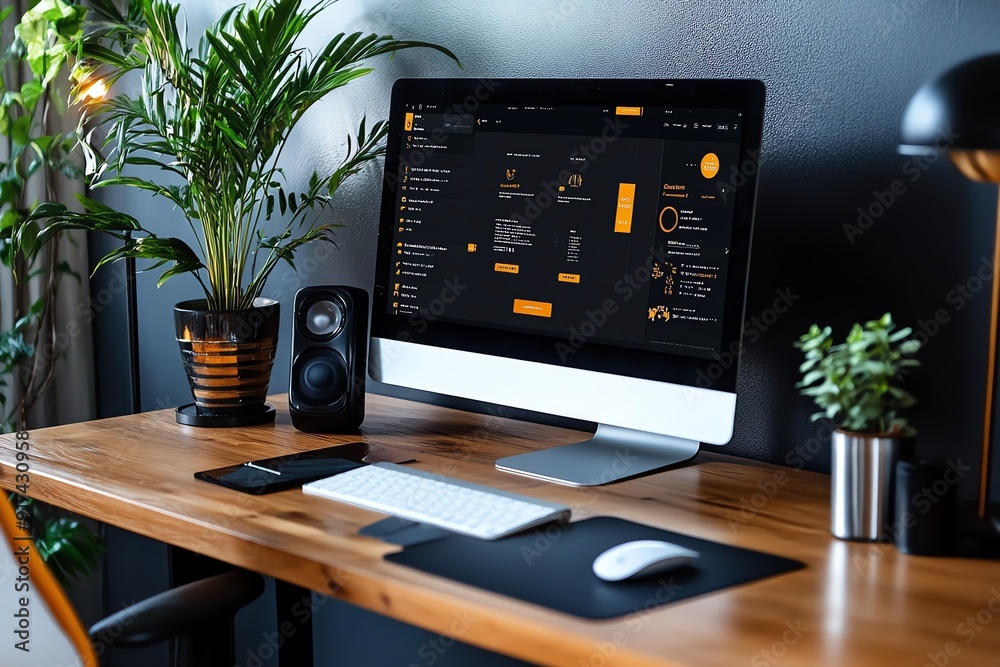 Poster Sleek and Modern Online Learning Interface with Minimalist Color Palette