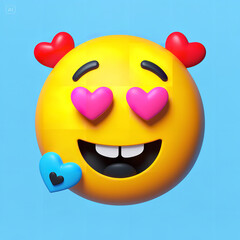 Smiling face with hearts three-dimensional emoji