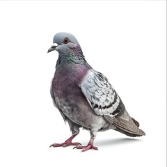 Naklejka premium Full body of standing pigeon bird isolate on white background 