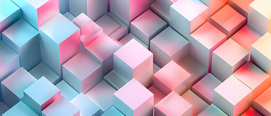 Soft Geometrical Patterns design, Overlapping squares in soft pastel shades, can be used for website design app design