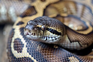 Fototapeta premium close - up of a python snake.. Beautiful simple AI generated image in 4K, unique.