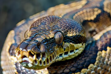 close - up of a python snake.. Beautiful simple AI generated image in 4K, unique.