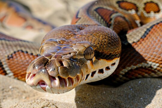 Borneo short-tailed blood python snake (Python curtus breitensteini)
. Beautiful simple AI generated image in 4K, unique.