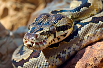 Obraz premium close - up of a python snake.. Beautiful simple AI generated image in 4K, unique.
