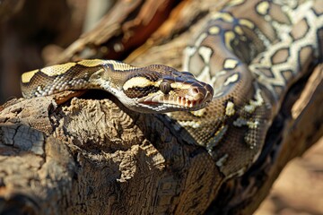 Obraz premium close - up of a python snake.. Beautiful simple AI generated image in 4K, unique.