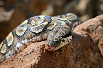Naklejka premium close - up of a python snake.. Beautiful simple AI generated image in 4K, unique.