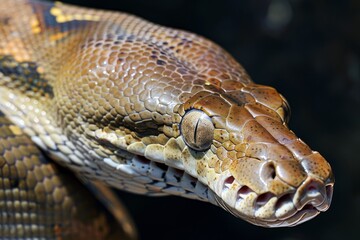 Obraz premium Close-up of a python in Central Kalahari. Beautiful simple AI generated image in 4K, unique.